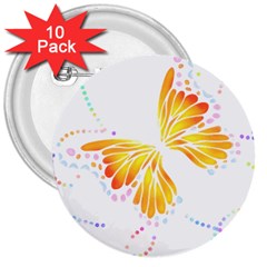 Butterfly Art T- Shirtbutterfly T- Shirt (5) 3  Buttons (10 pack) 