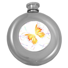 Butterfly Art T- Shirtbutterfly T- Shirt (5) Round Hip Flask (5 oz)