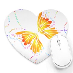 Butterfly Art T- Shirtbutterfly T- Shirt (5) Heart Mousepad by EnriqueJohnson