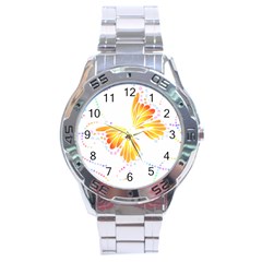 Butterfly Art T- Shirtbutterfly T- Shirt (5) Stainless Steel Analogue Watch