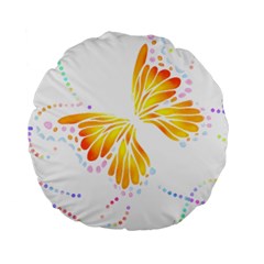 Butterfly Art T- Shirtbutterfly T- Shirt (5) Standard 15  Premium Round Cushions