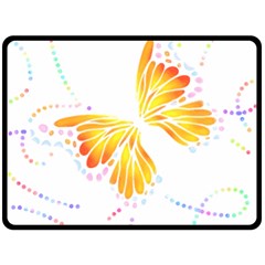 Butterfly Art T- Shirtbutterfly T- Shirt (5) Two Sides Fleece Blanket (Large)