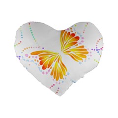 Butterfly Art T- Shirtbutterfly T- Shirt (5) Standard 16  Premium Flano Heart Shape Cushions