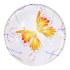 Butterfly Art T- Shirtbutterfly T- Shirt (5) Round Glass Fridge Magnet (4 Pack) by EnriqueJohnson