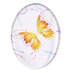 Butterfly Art T- Shirtbutterfly T- Shirt (5) Oval Glass Fridge Magnet (4 Pack) by EnriqueJohnson