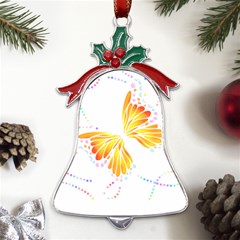 Butterfly Art T- Shirtbutterfly T- Shirt (5) Metal Holly Leaf Bell Ornament