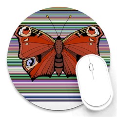 Butterfly Art T- Shirtbutterfly T- Shirt (8) Round Mousepad by EnriqueJohnson