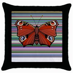 Butterfly Art T- Shirtbutterfly T- Shirt (8) Throw Pillow Case (black) by EnriqueJohnson