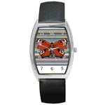 Butterfly Art T- Shirtbutterfly T- Shirt (8) Barrel Style Metal Watch Front