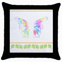 Butterfly Art T- Shirtbutterfly T- Shirt Throw Pillow Case (black) by EnriqueJohnson