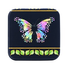 Butterfly Art T- Shirtbutterfly T- Shirt Square Metal Box (black)