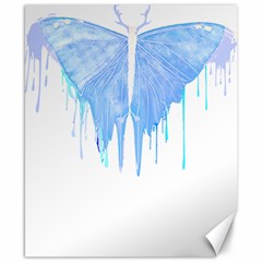 Butterfly Art T- Shirtmelting Butterfly Blue Wings Art  Design T- Shirt Canvas 8  X 10  by EnriqueJohnson