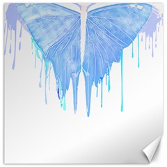 Butterfly Art T- Shirtmelting Butterfly Blue Wings Art  Design T- Shirt Canvas 12  X 12  by EnriqueJohnson