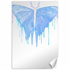 Butterfly Art T- Shirtmelting Butterfly Blue Wings Art  Design T- Shirt Canvas 12  X 18  by EnriqueJohnson