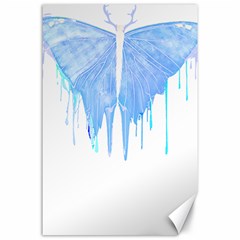 Butterfly Art T- Shirtmelting Butterfly Blue Wings Art  Design T- Shirt Canvas 24  X 36  by EnriqueJohnson