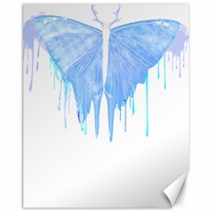 Butterfly Art T- Shirtmelting Butterfly Blue Wings Art  Design T- Shirt Canvas 11  X 14  by EnriqueJohnson