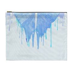 Butterfly Art T- Shirtmelting Butterfly Blue Wings Art  Design T- Shirt Cosmetic Bag (xl)