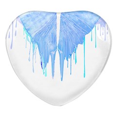 Butterfly Art T- Shirtmelting Butterfly Blue Wings Art  Design T- Shirt Heart Glass Fridge Magnet (4 Pack) by EnriqueJohnson