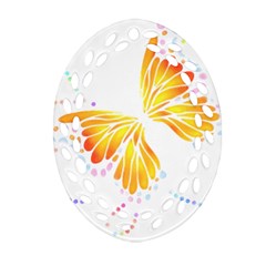 Butterfly Design T- Shirtbutterfly T- Shirt (1) Oval Filigree Ornament (two Sides)