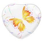 Butterfly Design T- Shirtbutterfly T- Shirt (1) Heart Glass Fridge Magnet (4 pack) Front