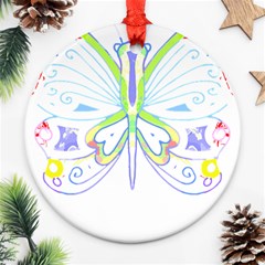 Butterfly Design T- Shirtbutterfly T- Shirt (2) Ornament (round) by EnriqueJohnson