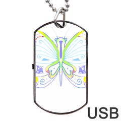 Butterfly Design T- Shirtbutterfly T- Shirt (2) Dog Tag Usb Flash (two Sides) by EnriqueJohnson