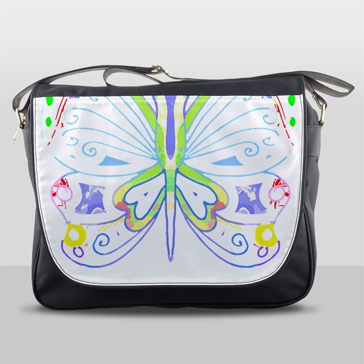 Butterfly Design T- Shirtbutterfly T- Shirt (2) Messenger Bag