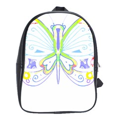 Butterfly Design T- Shirtbutterfly T- Shirt (2) School Bag (xl) by EnriqueJohnson