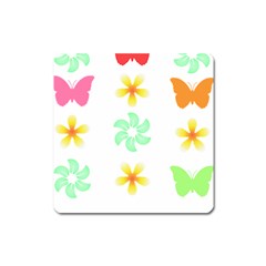 Butterfly Garden Flowers Pattern T- Shirt Butterfly Garden Flowers Pattern T- Shirt Square Magnet by EnriqueJohnson