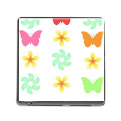 Butterfly Garden Flowers Pattern T- Shirt Butterfly Garden Flowers Pattern T- Shirt Memory Card Reader (square 5 Slot)