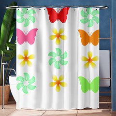 Butterfly Garden Flowers Pattern T- Shirt Butterfly Garden Flowers Pattern T- Shirt Shower Curtain 60  X 72  (medium)  by EnriqueJohnson