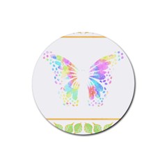 Butterfly Lover T- Shirtbutterfly T- Shirt Rubber Coaster (round) by EnriqueJohnson