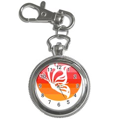 Butterfly T- Shirt Butterfly Orange Red Gradient T- Shirt Key Chain Watches by EnriqueJohnson