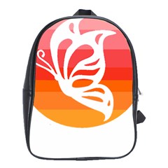 Butterfly T- Shirt Butterfly Orange Red Gradient T- Shirt School Bag (xl) by EnriqueJohnson