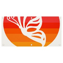 Butterfly T- Shirt Butterfly Orange Red Gradient T- Shirt Banner And Sign 4  X 2 