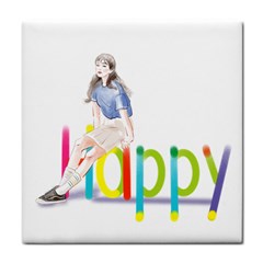 Happy Tile Coaster by SychEva