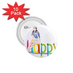 Happy 1 75  Buttons (10 Pack) by SychEva