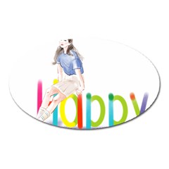 Happy Oval Magnet by SychEva