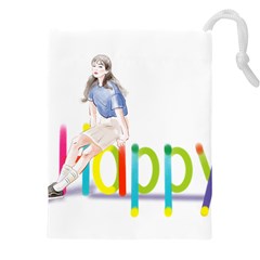 Happy Drawstring Pouch (4xl) by SychEva