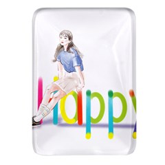 Happy Rectangular Glass Fridge Magnet (4 Pack) by SychEva