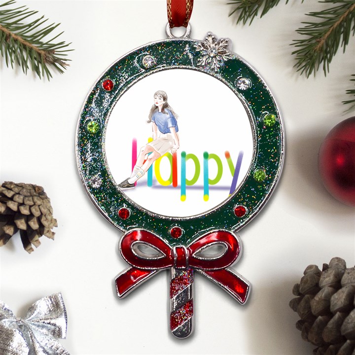 Happy Metal X Mas Lollipop with Crystal Ornament