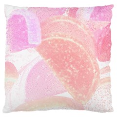 Candy T- Shirt Grapefruit Orange Pink Sugar Candy Slices Photograph T- Shirt Large Cushion Case (one Side) by EnriqueJohnson