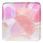 Candy T- Shirt Grapefruit Orange Pink Sugar Candy Slices Photograph T- Shirt Square Glass Fridge Magnet (4 pack) Front