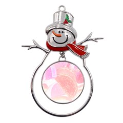 Candy T- Shirt Grapefruit Orange Pink Sugar Candy Slices Photograph T- Shirt Metal Snowman Ornament