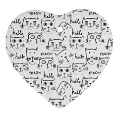 Cat Apparel T- Shirt Cute Cat Pattern For Cat Lovers T- Shirt Ornament (heart) by EnriqueJohnson