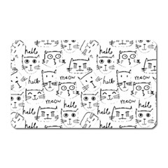 Cat Apparel T- Shirt Cute Cat Pattern For Cat Lovers T- Shirt Magnet (rectangular) by EnriqueJohnson