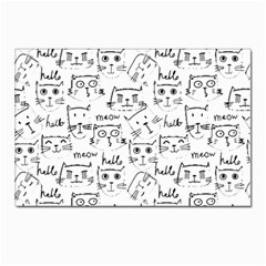 Cat Apparel T- Shirt Cute Cat Pattern For Cat Lovers T- Shirt Postcard 4 x 6  (pkg Of 10) by EnriqueJohnson