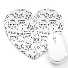 Cat Apparel T- Shirt Cute Cat Pattern For Cat Lovers T- Shirt Heart Mousepad by EnriqueJohnson