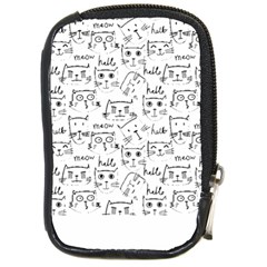 Cat Apparel T- Shirt Cute Cat Pattern For Cat Lovers T- Shirt Compact Camera Leather Case by EnriqueJohnson