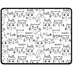 Cat Apparel T- Shirt Cute Cat Pattern For Cat Lovers T- Shirt Two Sides Fleece Blanket (medium) by EnriqueJohnson